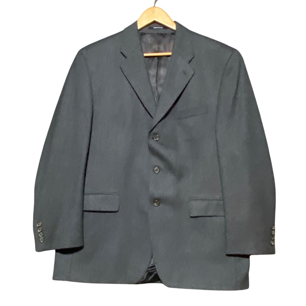 Vintage Chaps Ralph Lauren Mens 43R Gray Pure New Wool 3-Button Blazer Jacket